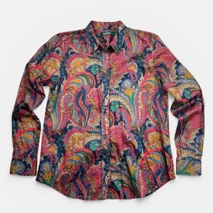 Lauren Ralph Lauren Paisley Button-Down Shirt Women’s Large